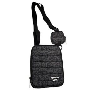 Reebok Quilted Crossbody Bag w/ Removable Pouch 9x6" Women's Floral Adjustable